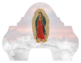 DARAY-L-110-PK Lady of Guadalupe Clouds Pink
